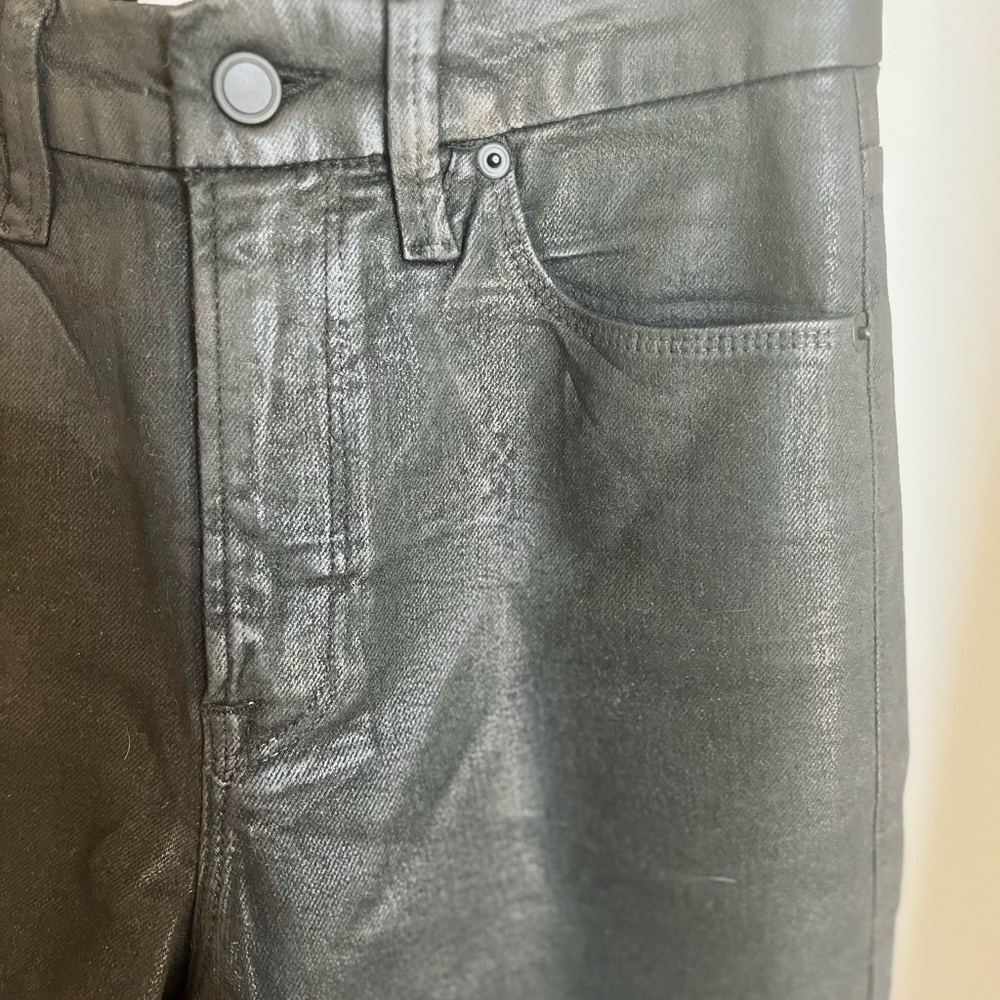 GOOD AMERICAN Good Leg classic coated high waist straight leg jean